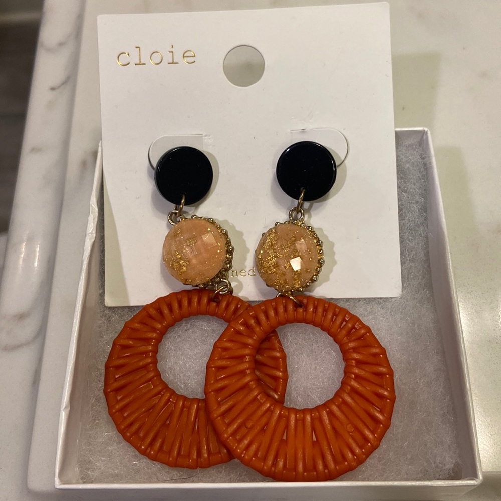 Cloie Black, Gold and Spice Earrnings